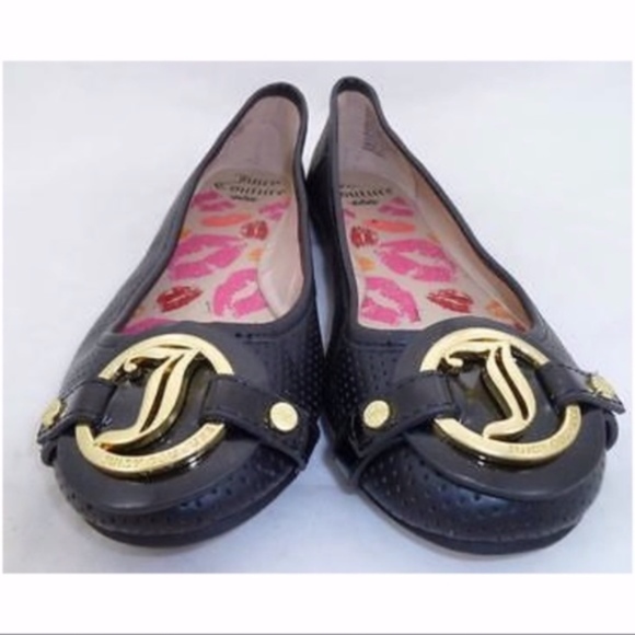 JUICY COUTURE Flats Ballet Logo Bohemian Size 6 - Picture 2 of 4